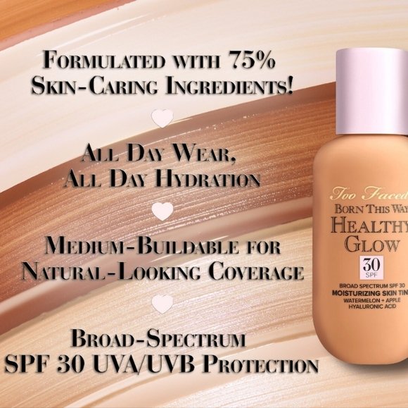 3/$30 NIB Too Faced Born This Way Healthy Glow Moisturizing Tint Light Beige - Picture 3 of 9